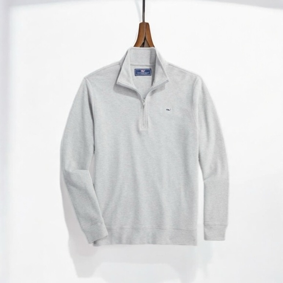 🌻Vineyard Vines Heather Gray Kids' Broadfield Half-Zip Size Large EUC - Picture 1 of 5